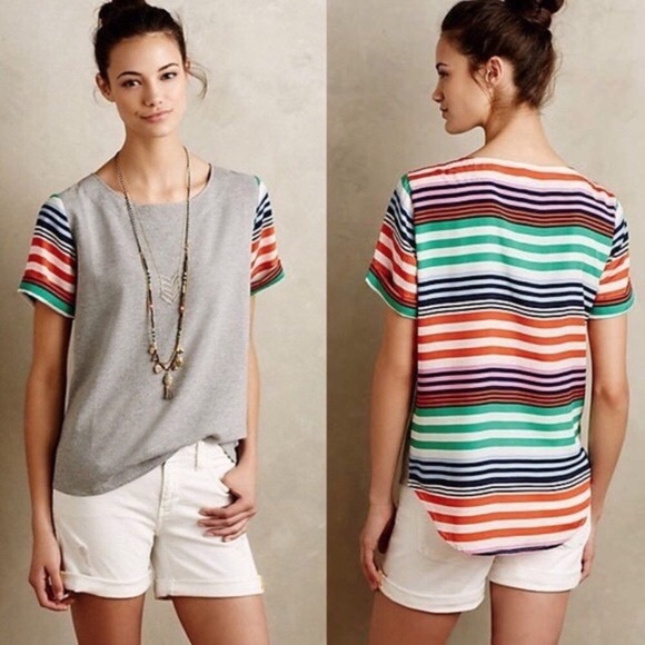 Anthropologie Porridge Mixed Media Top - Picture 9 of 9